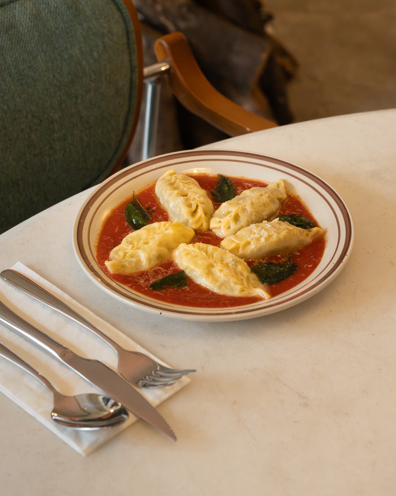 A handmade pasta dish at Bella and Georgy